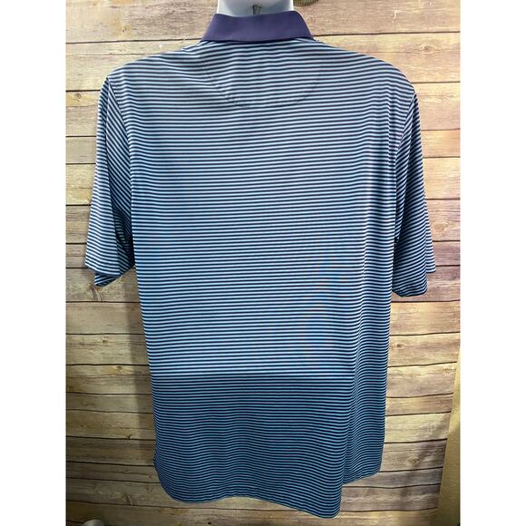 Donald Ross Polo Witch on Broom Embroidery Medium Blue stripe 100% polyester - Picture 2 of 9